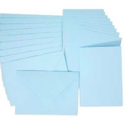 Cartes doubles et enveloppes, bleu clair, A6/C6, 10 pièces