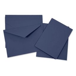 Cartes doubles et enveloppes, bleu marine, A5, 5 pièces
