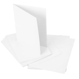 Cartes doubles et enveloppes, blanc, A5/C5, 20 pièces