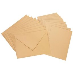 Cartes doubles et enveloppes, sable, A6/C6, 10 pièces