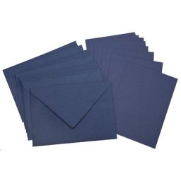 Cartes doubles et enveloppes, bleu marine, A6/C6, 10 pièces