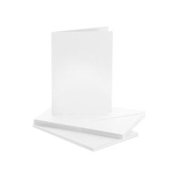 Cartes doubles et enveloppes, blanc, A6/C6, 10 pièces
