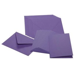 Cartes doubles et enveloppes, violet, A6/C6, 10 pièces