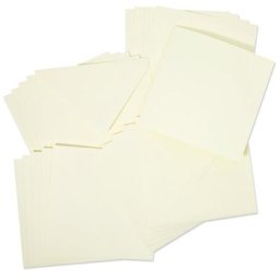 Cartes doubles et enveloppes, crème, carrées, 10 pièces