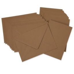 Cartes doubles et enveloppes, marron, A6/C6, 10 pièces