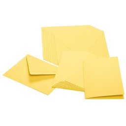 Cartes doubles et enveloppes, jaune, A6/C6, 10 pièces