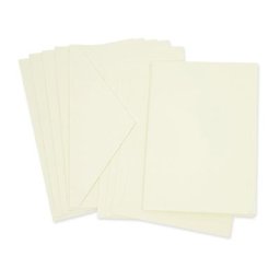 Cartes doubles et enveloppes, crème, A5, 5 pièces