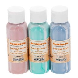 buttinette Set de peintures fluides ""pastel"", 3x 100 ml