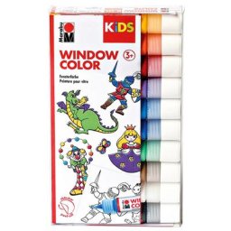 Marabu KIDS Set de peintures Window Color, couleurs de base