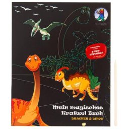 Ursus Livret magique avec 12 motifs à gratter ""dinosaures et dragons