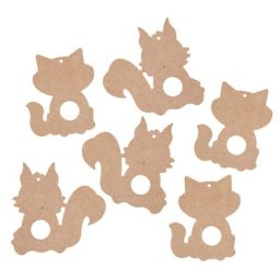Animaux de la forêt en MDF, 6 pcs.