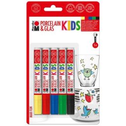 Marabu KIDS Set de feutres sur porcelaine et verre