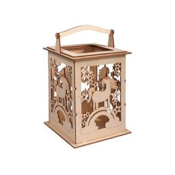 Kit créatif en bois ""lanterne - licorne"", 15,3 x 15,3 x 26,5 cm