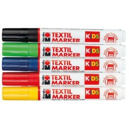 Marabu KiDS Set de feutres pour textiles, 5 pièces