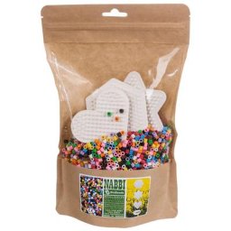 Nabbi® Set de perles à repasser bio, 5 000 pièces, multicolore