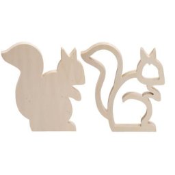 Écureuils en bois, 18 cm, 2 pièces
