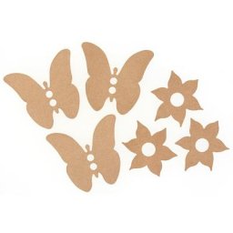 Papillons et fleurs en MDF, 6 pièces