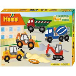 Hama Kit créatif de perles à repasser ""vehicules de chantier