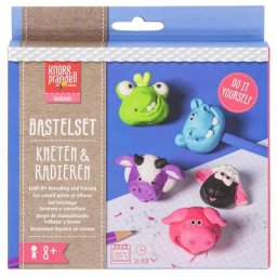 Kit créatif modeler & gommer « animaux rigolos », pour 5 gommes