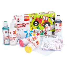 Marabu KIDS Kit créatif peinture pour fenêtre Window Color, 6x 80 ml