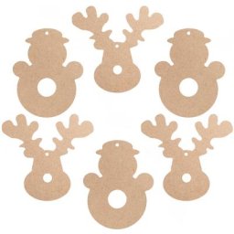 Figurines de Noël en MDF, 6 pièces
