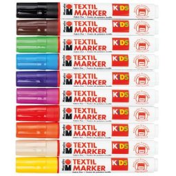MARABU KiDS Set de feutres pour textiles, 10 feutres