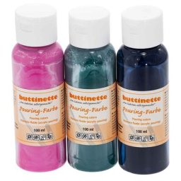 buttinette Set de peintures fluides ""tendance"", 3x 100 ml
