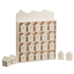 Calendrier de l'Avent ""maisons"" en bois, 40 x 32 cm