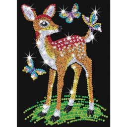 Sequin Art Image à paillettes ""faon"", 25 x 34 cm