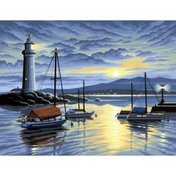 Kit peinture aux numéros ""phare"", 39 x 30 cm