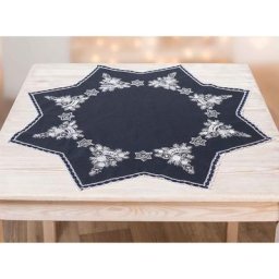 Nappe étoile ""sapin en boules de Noël"", bleu