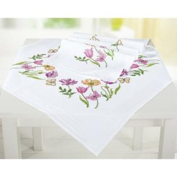 Nappe à broder ""fleurs printanières