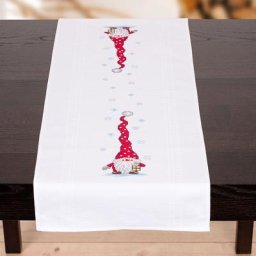 Chemin de table à broder ""lutin avec lanterne"", 40 x 100 cm