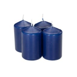 Bougies cylindriques ""mini"", 6 x 4 cm Ø, bleu foncé