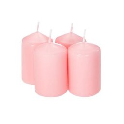 Bougies cylindriques ""mini"", 6 x 4 cm Ø, rose