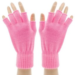 Mitaines en maille, rose
