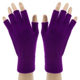 Mitaines en maille, violet