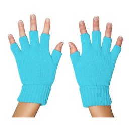 Mitaines en maille, bleu clair