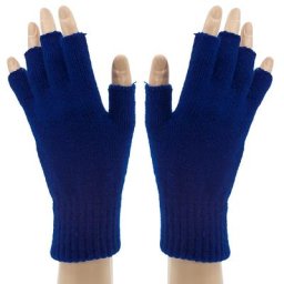 Mitaines en maille, bleu foncé