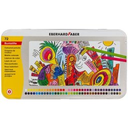 Set de 72 crayons de couleur dans un étui en métal