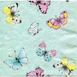 Serviettes en papier ""papillons"", 33 x 33 cm, 20 pièces