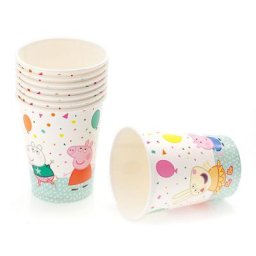 Gobelets en carton ""Peppa Pig"", 8 pièces