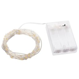 Guirlande lumineuse micro-LED avec compartiment à piles et minuterie de 6 h, avec 100 ampoules LED
