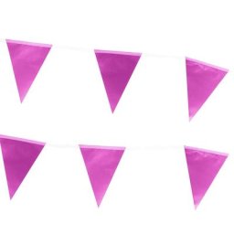 Guirlande à fanions ""effet métallisé"", rose vif, 6 m