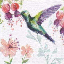 Serviettes en papier ""colibri"", 33 x 33 cm, 20 pièces