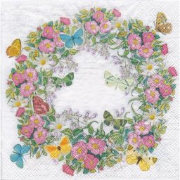 Serviettes en papier ""couronne de fleurs