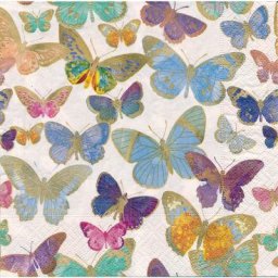 Serviettes en papier ""papillons dorés"", 33 x 33 cm, 20 pcs.