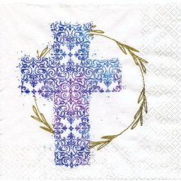 Serviettes en papier ""croix bleue"", 33 x 33 cm, 20 pièces