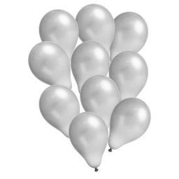 Ballons ""metallic"", argenté, Ø 30 cm, 10 pièces