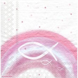 Serviettes en papier ""arc-en-ciel/rose"", 33 x 33 cm, 20 pièces